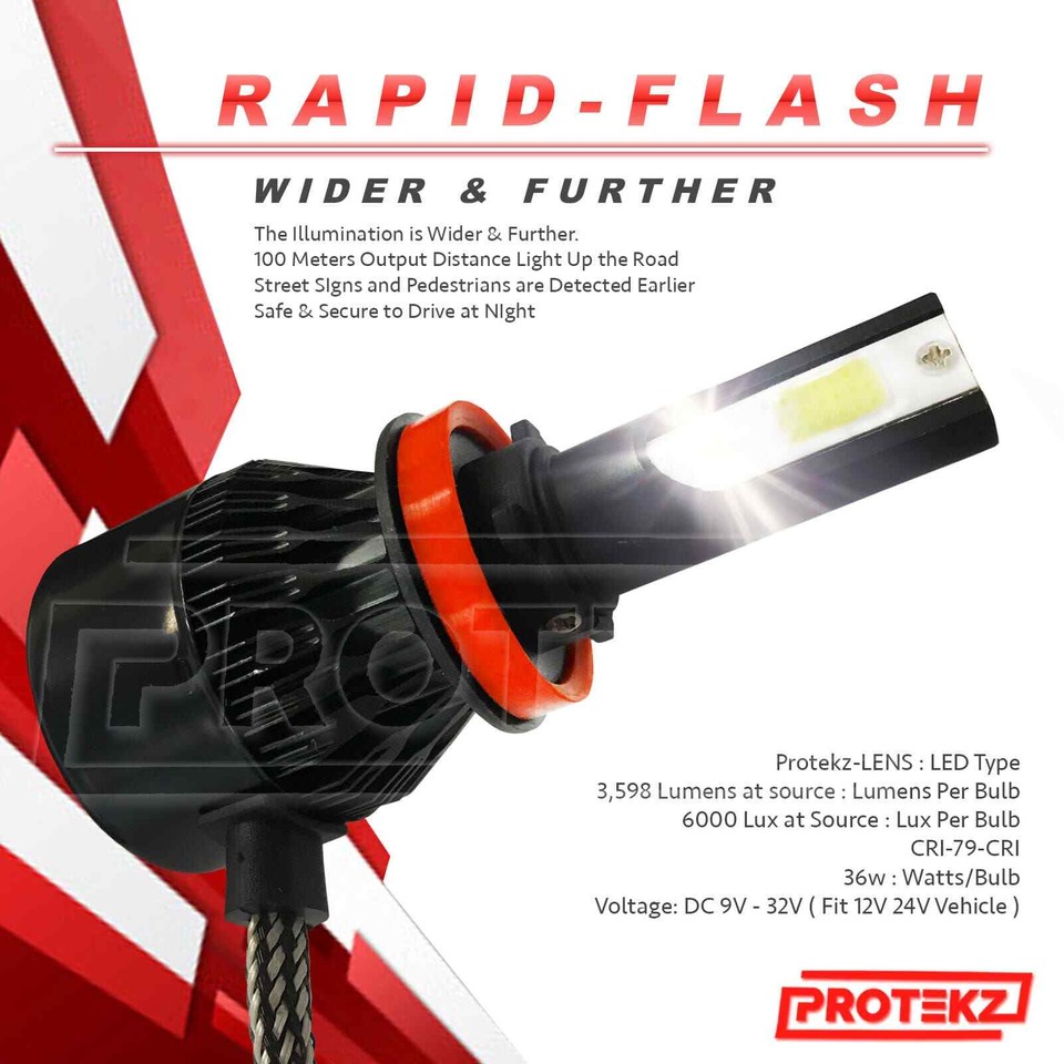 LED Headlight HID Protekz 6K kit H7 Bulbs for MercedesBenz C300 2008