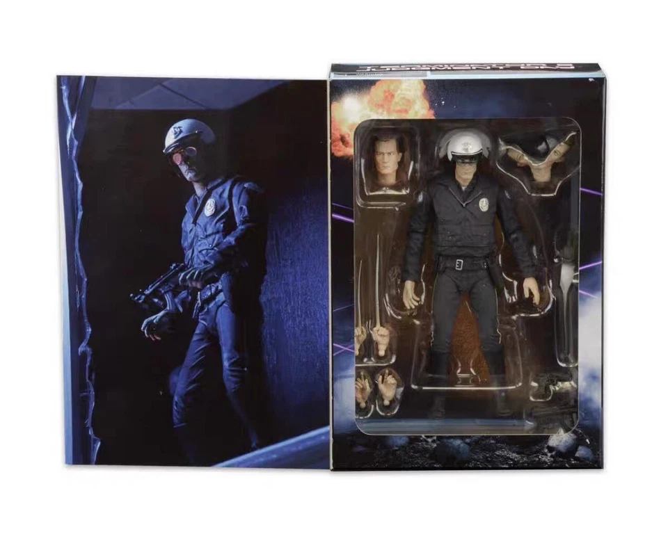 NECA Terminator 2: Judgement Day T-1000 Motorcycle Cop Action Figure Model Toy - Image 3 of 4