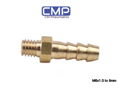 COYOTE MOON M6 x 1.0 Metric 8mm Hose Barb Male Thread Straight Brass Connector Fitting UK