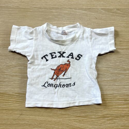Vtg Texas Longhorns Shirt Juvenile 1 S/S Tee Champion Running Man 50s Made USA - Picture 1 of 5