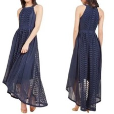 Modcloth High Low Harmonious Ceremony Dress crochet lace halter neck FINAL SALE