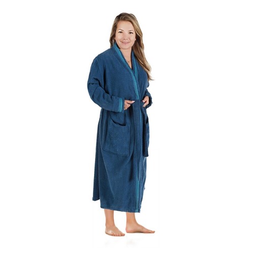 Tinsel Turkish Unisex Cotton Kimono Terry Bath Robe Absorbent Adults Bathrobe - 第 7/40 張圖片
