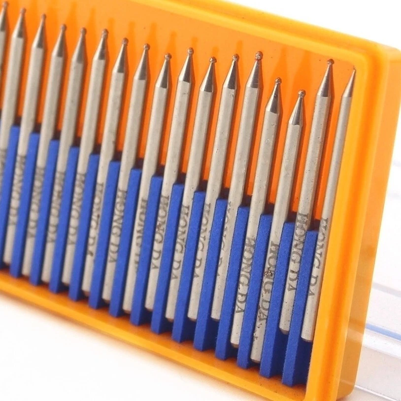 30Pcs Shank 3mm Diamond Grinding Head 1-5mm Round Ball Bits Carving Burrs - Image 3 of 4