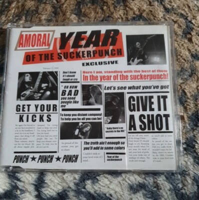  Amoral, Year Of The Suckerpunch - 2008 CD Signed Advance CD. 2 Tracks.