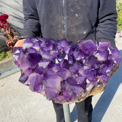 42lb Large Natural Amethyst geode quartz cluster crystal specimen Healing