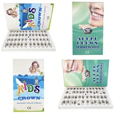 5/48/96pc Dental Kids Adult Crown Stainless Steel Primary Molar Crowns Pediatric