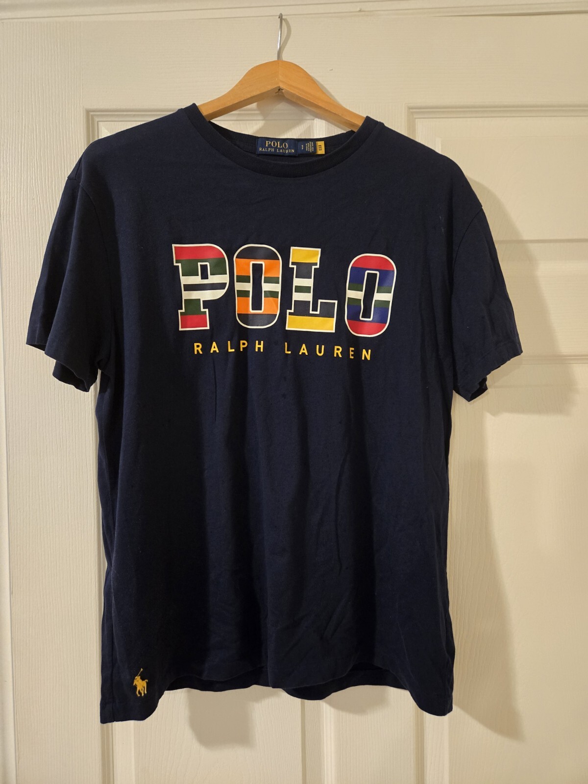 Polo Ralph Lauren Men’s T-Shirt   Navy Classic Fit Logo SS Jersey Tee, SIZE- S
