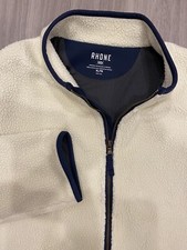 Rhone Men  s Jacket Full Zip Fleece Sweater Pockets Size XL Created In USA White