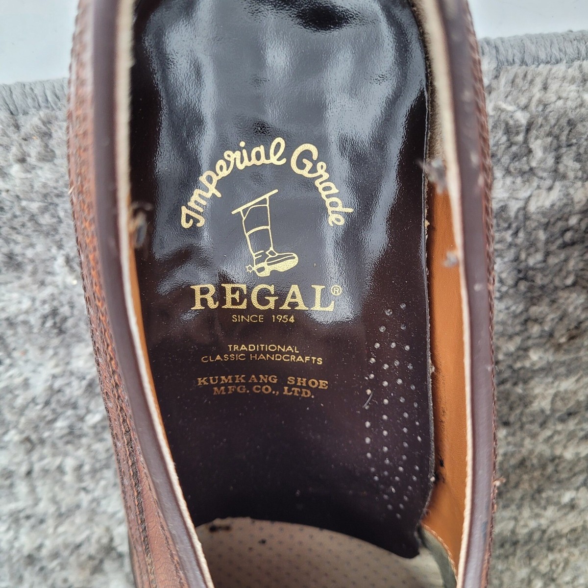 Imperial Grade Regal Wing Tip Brogue Brown Leather Oxford USA Mens