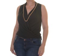 Material Girl Junior's Drape-front Chain Top Size S on sale Material Girl Junior's Drape-front Chain Top Size S on sale