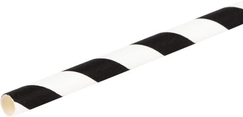 Retro Black and White 20cm Biodegradable Paper Straws 100 200 500 1000 - Picture 3 of 7