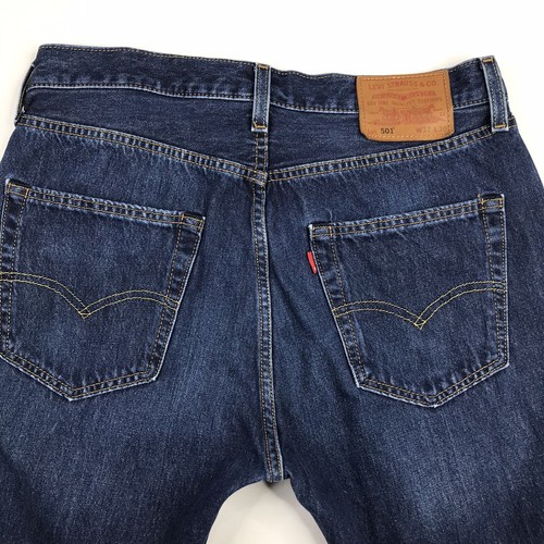 Levis Premium 501 Button Fly Jeans Mens 32x30 (Actual 31x30) Straight Blue  Denim | eBay
