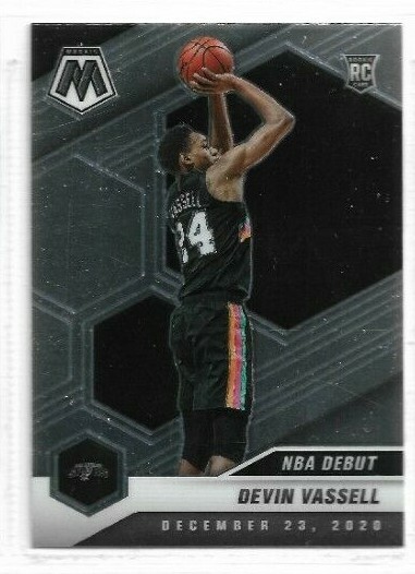 2020-21 Panini Mosaic Devin Vassell NBA Debut RC Base Card # 278