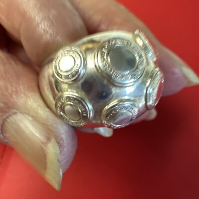 Coach  Rare Sterling Silver Saddle Ring Size 7- 18 Grams