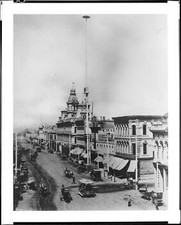 First Electric Arc Lamp-Mast Electric Light Pole In Los Angeles L - Old Photo