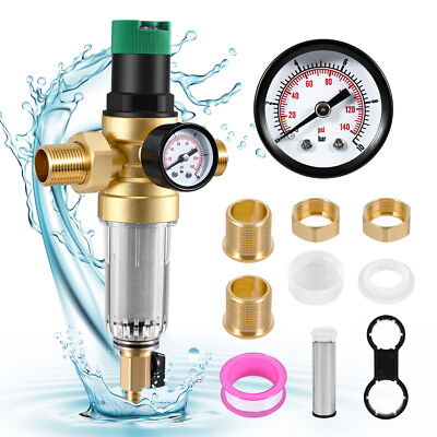 Druckminderer Wasser 3/4 Zoll, Wasserdruckminderer mit Manometer und Siebfilter