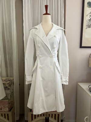 Armani Exchange Vintage White Trench Coat Women XS