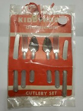 Kiddy Kook Miniature Aluminum Child Dollhouse Silverware Cutlery Set NEW NOS NIP