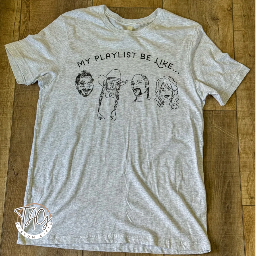 My Playlist Be Like Graphic Tee - NEW