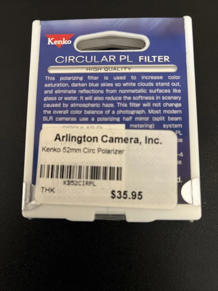 52mm CIRCULAR POLARIZER PL Lens Glass FILTER CPL 52 mm Japan Kenko MC-UV - Image 2 of 2