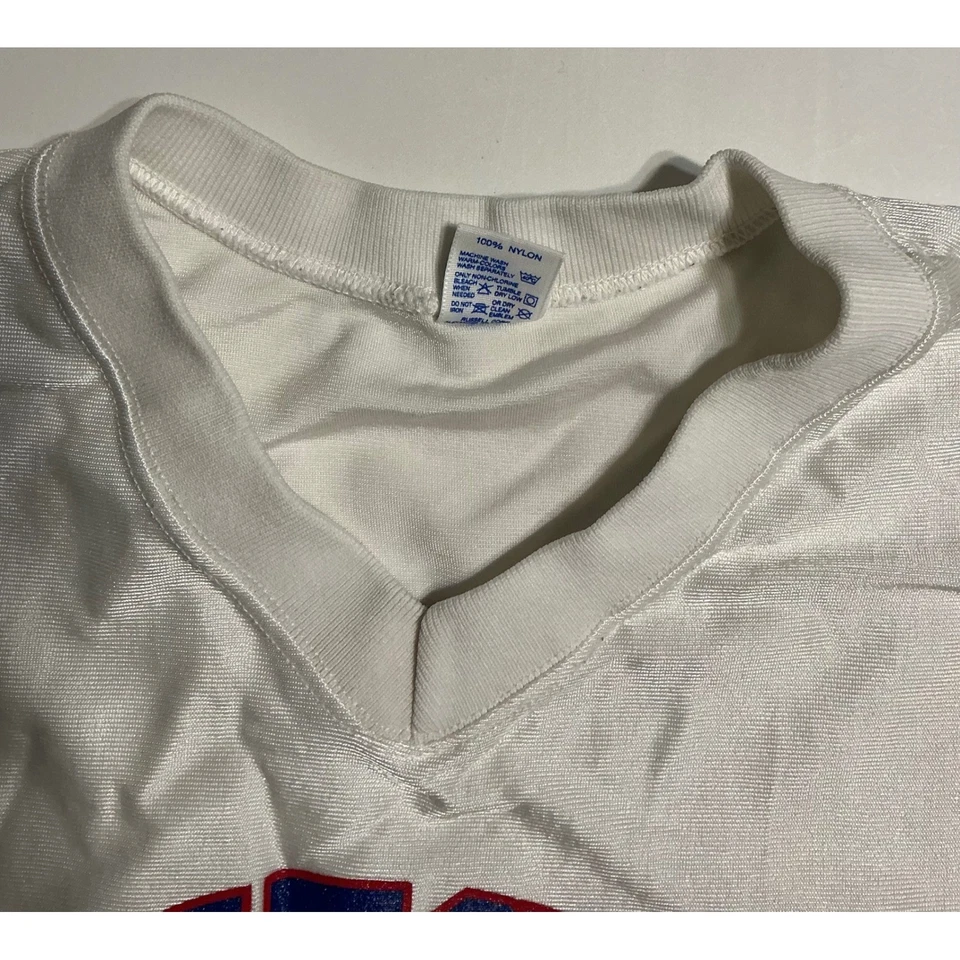 Camiseta deportiva de baloncesto de colección hecha en Estados Unidos West Georgia Bulldogs #30 para hombre 48 blanca azul rara Foto 3 de 4