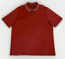 HUGO BOSS Men’s Mercerised-Cotton Polo Shirt w/Contrast Tipping, Open Brown, 3XT