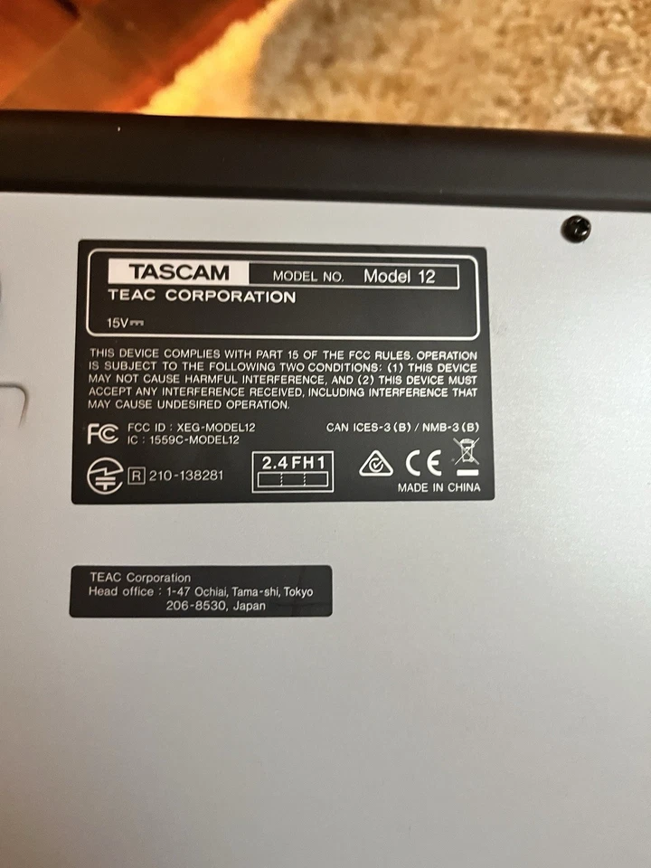 TASCAM Model 12 Desktop Multitrack Recorder Mixer Controller Manual AC Adapter - Image 3 of 4
