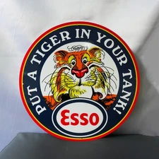 Esso Tiger Head – Vintage “Put a Tiger in Your Tank!” Metal Sign – 50 cm (19.7”)