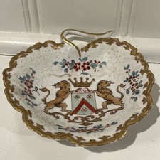 Antique Edmé Samson Porcelaine de Paris Armorial Bowl 8.25"x8"x2.25"
