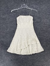 Xtraordinary White Strapless Lacey Tiered Mini Dress Womens S Cottagecore Prom