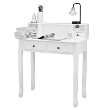 Writing Desk Mission White Home Office Computer Desk 4 Drawer Storage White