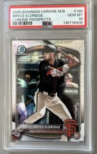 2025 Bowman Chrome #BCP-180 Bryce Eldridge Mojo Mega Box Refractor PSA 10 Pop 3