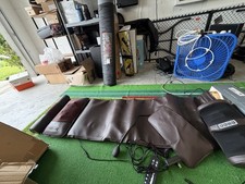 Electric Full Body Massage Mat Mattress Pad w/ Wired Controller, Brown/Black