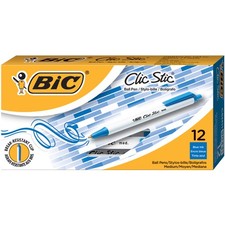 BIC Clic Stic Retractable Ball Pen, Medium Po...