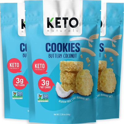 Keto Cookies (Buttery Coconut) Low Carb Snacks Food. Gluten Free Healthy Diabeti