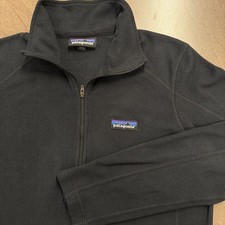 Patagonia Fleece Womens Medium Black Micro D Quarter Zip Outdoors Fleece