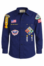 Vintage 80's Boy Scouts of America Cub Scout Uniform Shirt Patches USA Yth M