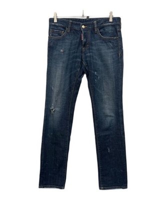 DSQUARED2                    Distressed denim pants navy S74LA0501