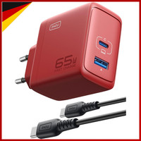 USB-C LadegeräT 65W 2-Port Gan SchnellladegeräT FüR Macbook Ipad Iphone Galaxy