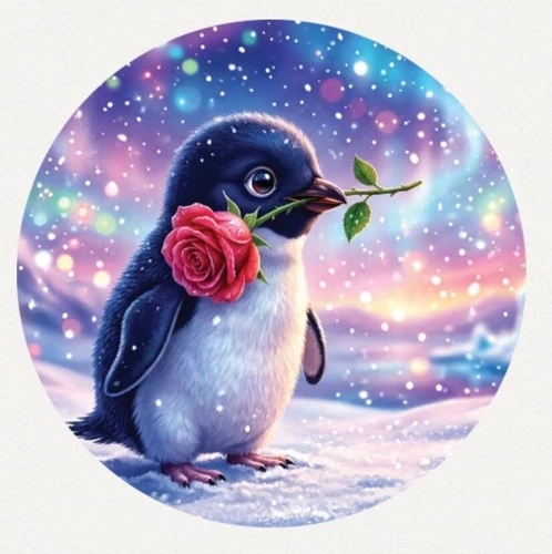 Hayleybug 1/10th oz Polar Courtship Penguin Silver Round