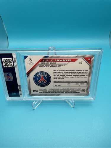 2021-22 Topps Chrome Sapphire UCL - Gianluigi Donnarumma #18 Red /5 - Picture 2 of 2