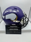 JORDAN ADDISON Signed Minnesota Vikings SPEED Mini Helmet - Fanatics COA