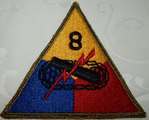 WW2 ERA 8th ARMORED DIVISION PATCH US MILITARY BADGE UNITED STATES WORLD WAR II