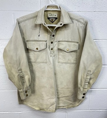 ORVIS Malpai Thick Cotton Canvas Snap Front Popover Shirt / Medium
