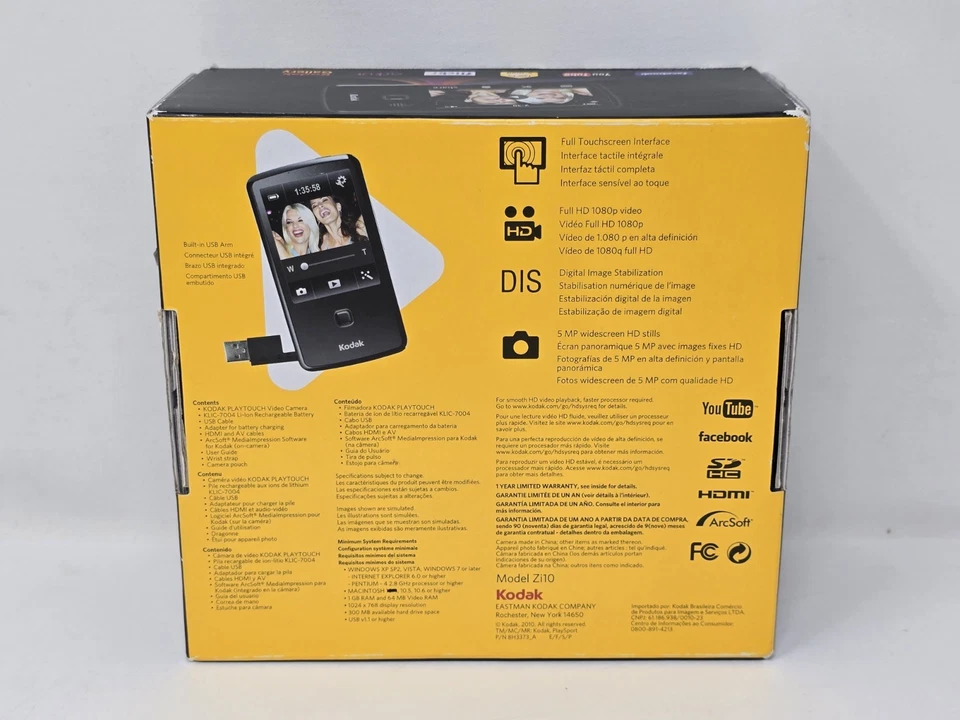 Kodak PlayTouch Zi10 Video Camera (Blue) - OPEN BOX - Image 2 of 4