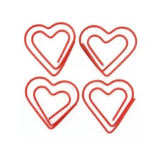 Paper Clips Cute Red Love Heart Shaped Paper Clip for Invitation Card Noteboo...