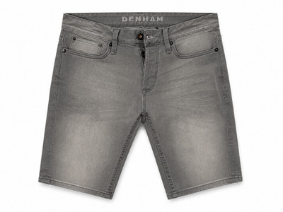 DENHAM Razor Short W31 Herren Jeans Shorts Grau Slim Button Fly
