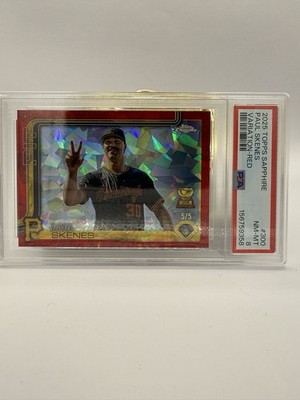 2025 Topps Chrome - Image Variation Paul Skenes #300 Red 5/5 PSA 8