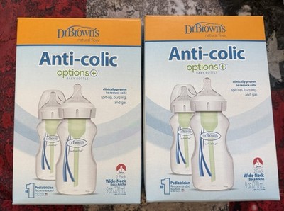 Dr. Brown s Natural Flow Anti-colic Wide Neck 9 Oz Baby Bottle, Lot Of 4 