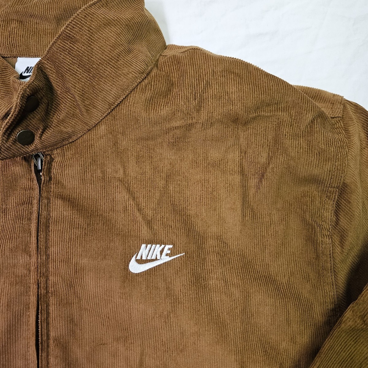 Nike Club Harrington Corduroy Full Zip Up Jacket Brown FZ0631-281 